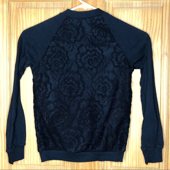 Cherokee Girls Black Lace Bomber Jacket (10/12 M) - Picture 2 of 3